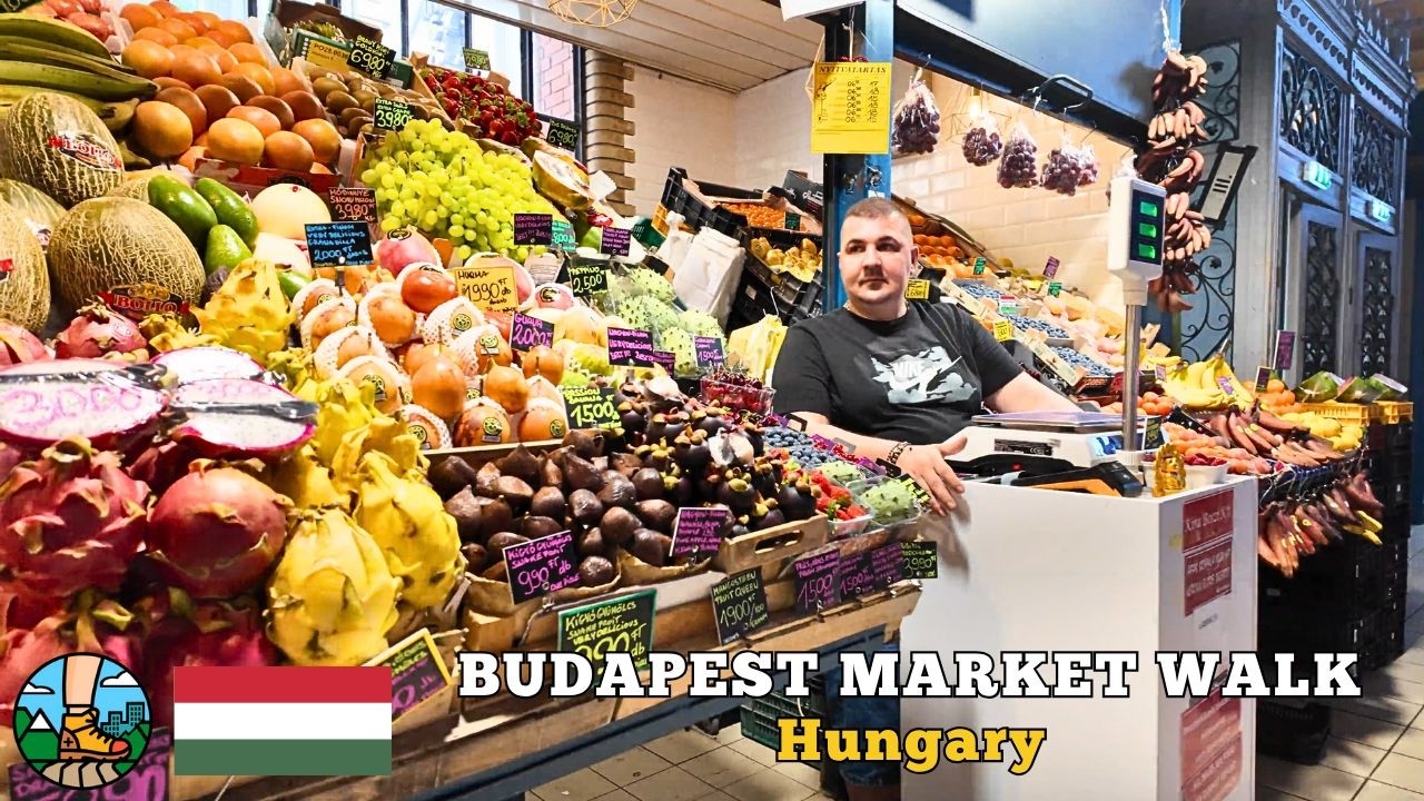 Mercado de Budapest | Recorrido a Pie por el Mercado Central y Puestos Típicos | Walking Tour 4K🚶‍♂️