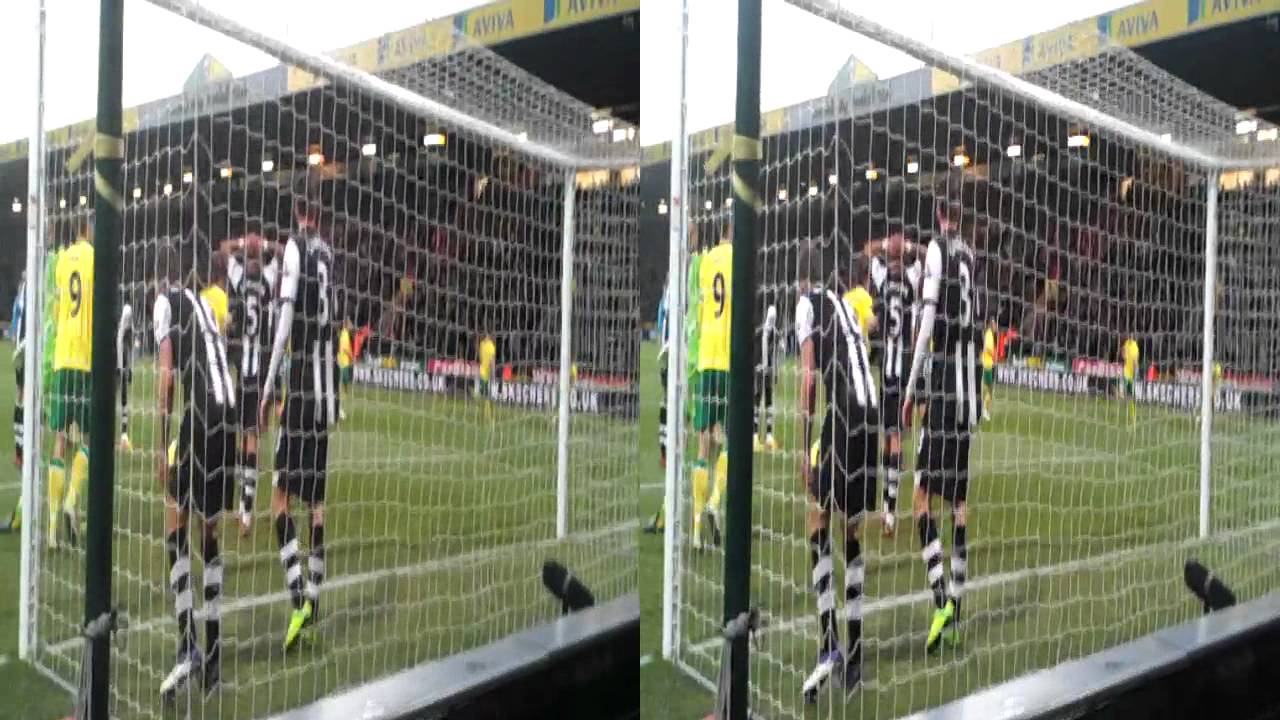 Norwich 4 newcastle 2 first goal filmed in 3d