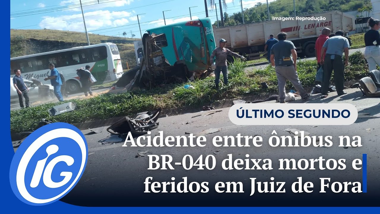 Acidente entre ônibus na BR-040 deixa mortos e feridos em Juiz de Fora