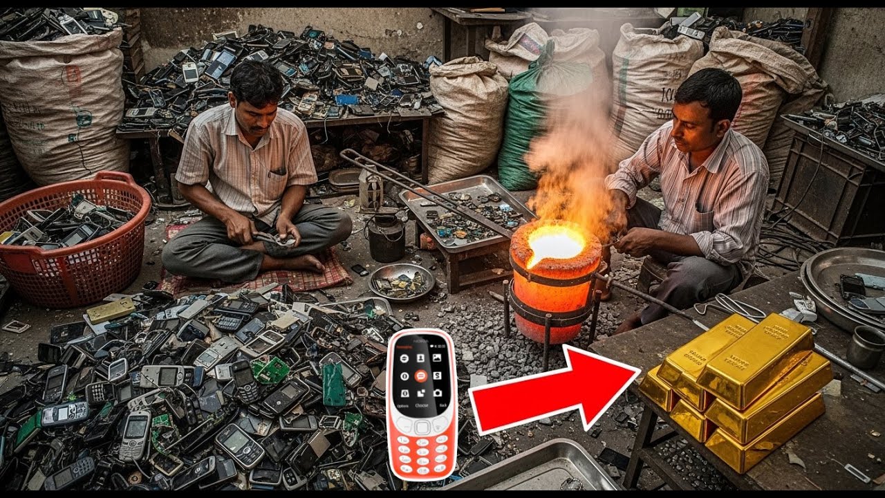 Perfect Method! How 24K Pure Gold Extraction From Wasted Mobiles Phones | Factory Mass Production