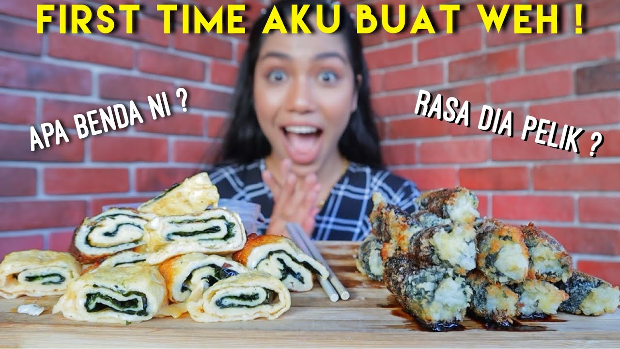 First time aku buat korean laver egg roll & fried laver roll 🔥😫 | MUKBANG ASMR