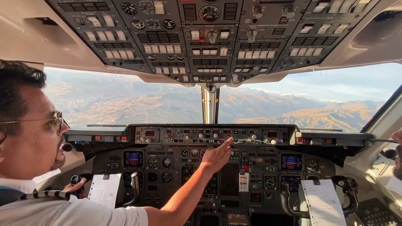 Landing at La Paz El Alto Rwy28 Avro RJ85