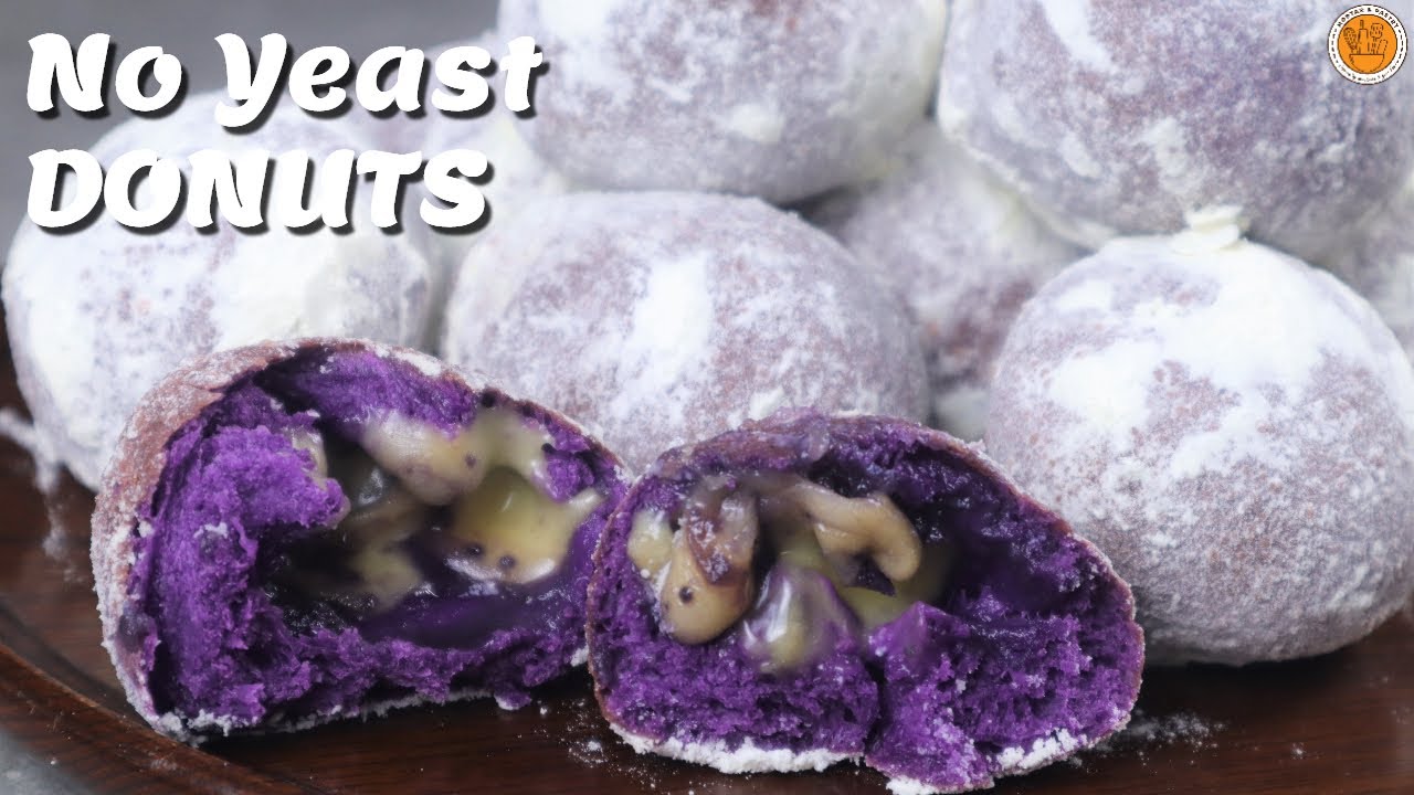 No Yeast Milky Ube Cheese Mini Donuts | Mortar and Pastry