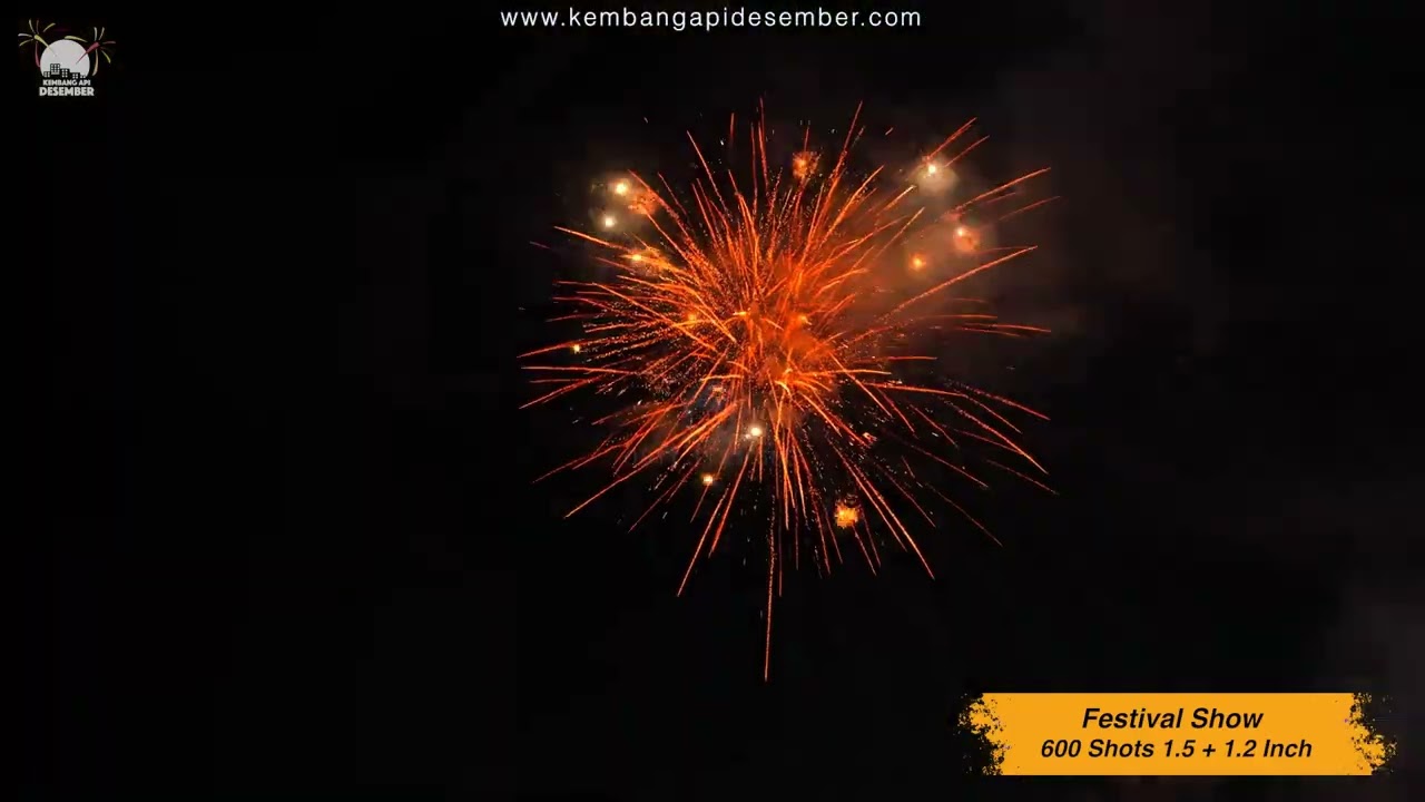 Kembang Api Cake Festival show 600 shots 1.5 + 1.2 Inch