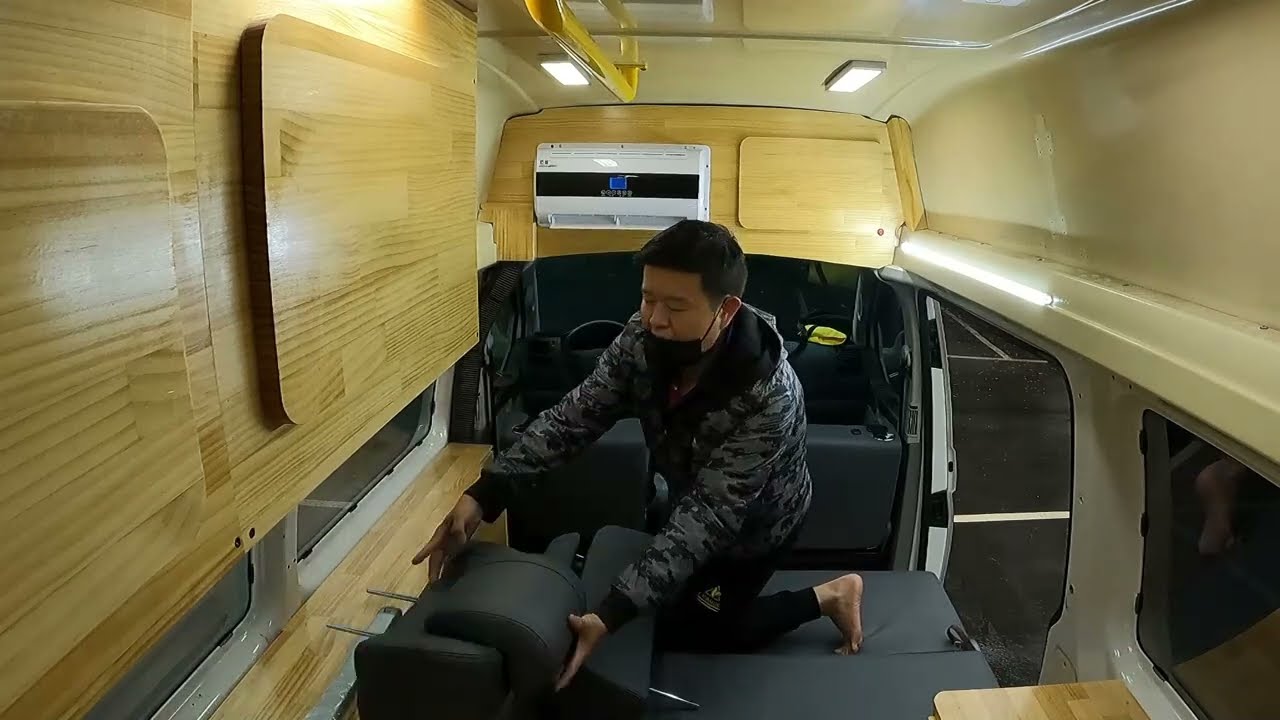 改裝 ｜volkswagen T5 kombi 福斯 高頂 車宿規劃 請開啟cc字幕 駐車冷氣