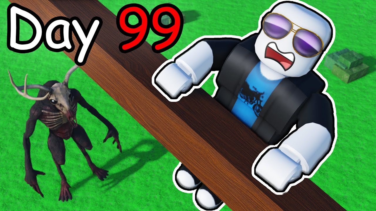 i survived 100 DAYS in a Roblox forest...