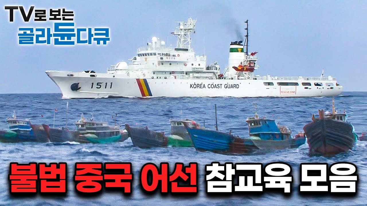 대한민국 영해 침범한 불법 중국어선 참교육 모음｜삼중망으로 물고기 쓸어가는 악질 중국어선 단속 현장｜해상특수기동대, 서해어업관리단 총 출동｜#골라듄다큐