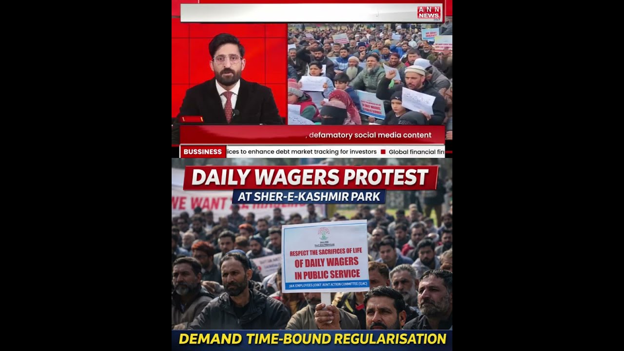 Daily Wagers, Employees Stage Protest in Srinagar, Seek Immediate Regularisation
