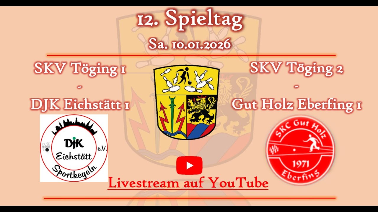 12. Spieltag SKV Töging 1 -  DJK Eichstätt 1 und Töging 2 - Gut Holz Eberfing 1