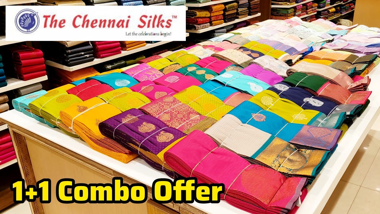 Chennai Silks New Arrival Soft Silk saree 1+1 combo offer collection/Gift Purpose Semi Silk saree