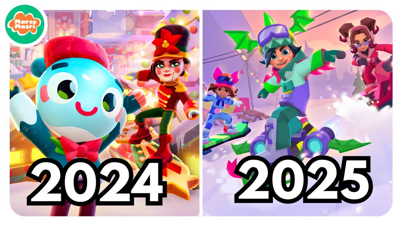 Evolution of WINTER WONDERLAND / XTREME Map in Subway Surfers (2024 and 2026)