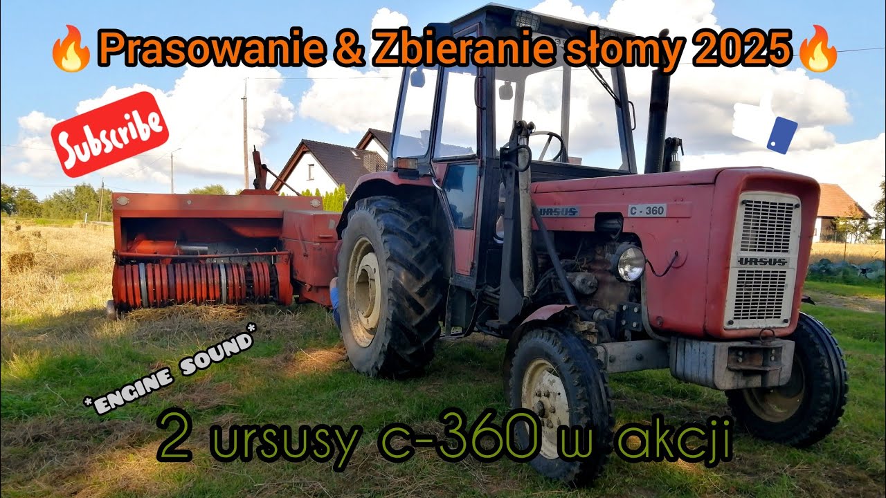🔥Prasowanie & zbieranie kostek słomy🔥2 x ursus c-360 & sipma🔥*engine sound*🔥