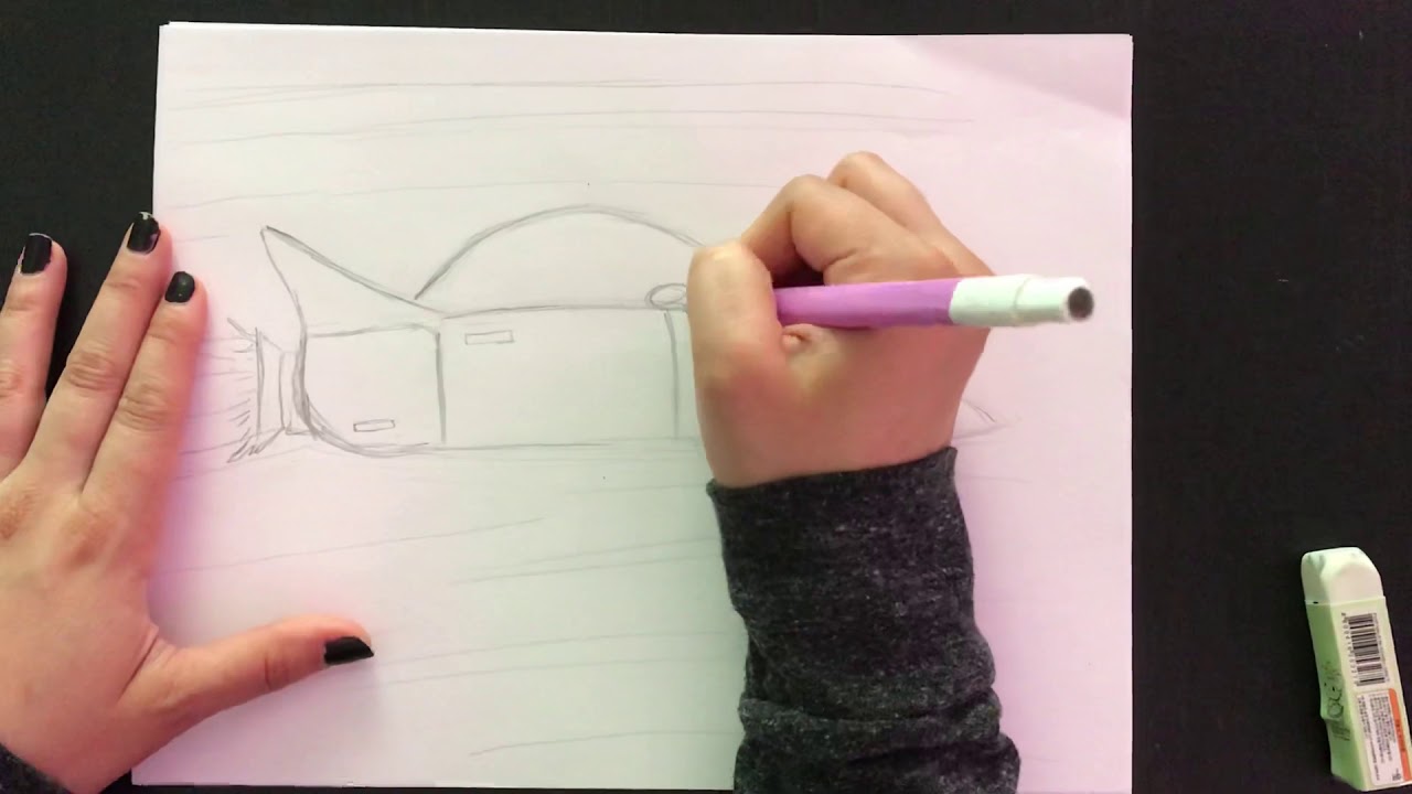 Futuristic car drawing - simple
