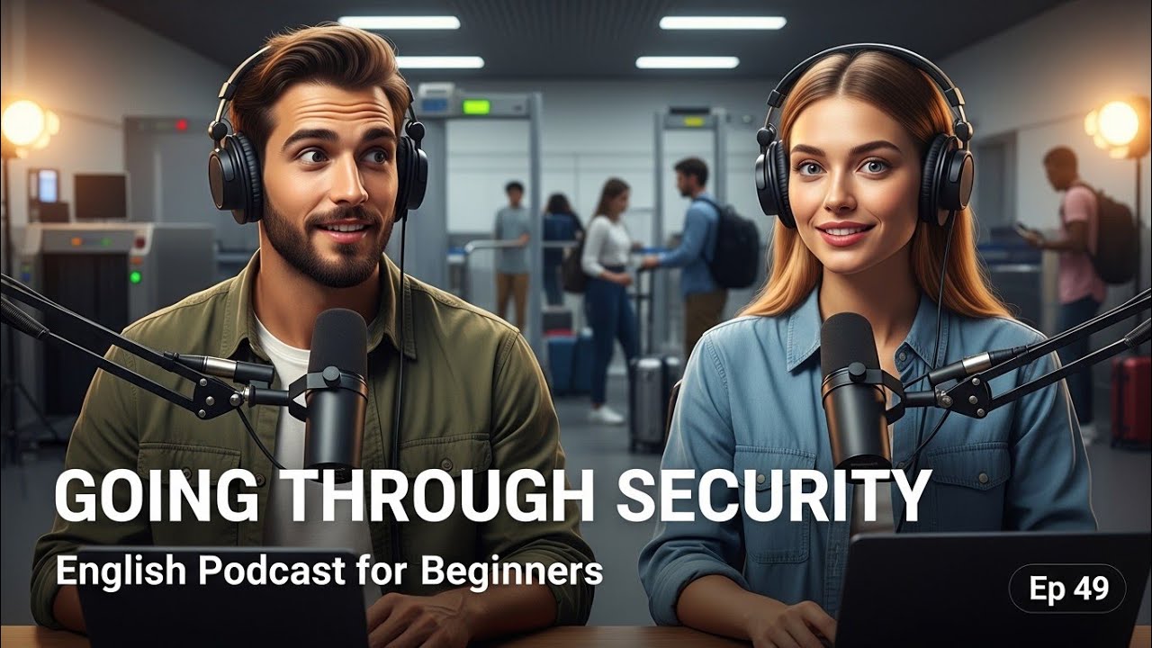 English Podcast | Going Through Airport Security | Real Life English Conversation Practice (Ep 49)