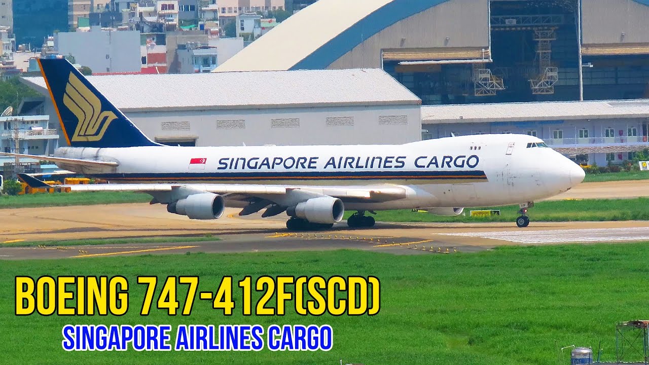 Сингапурский грузовой Boeing 747 Landes At Tan Son Nhat | Весь процесс посадки и взлета