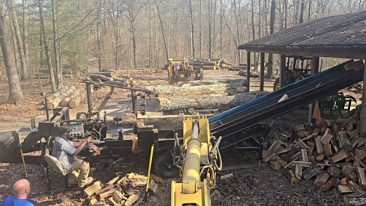 Homemade firewood processor 3+ cords an hour Kubota turbo diesel