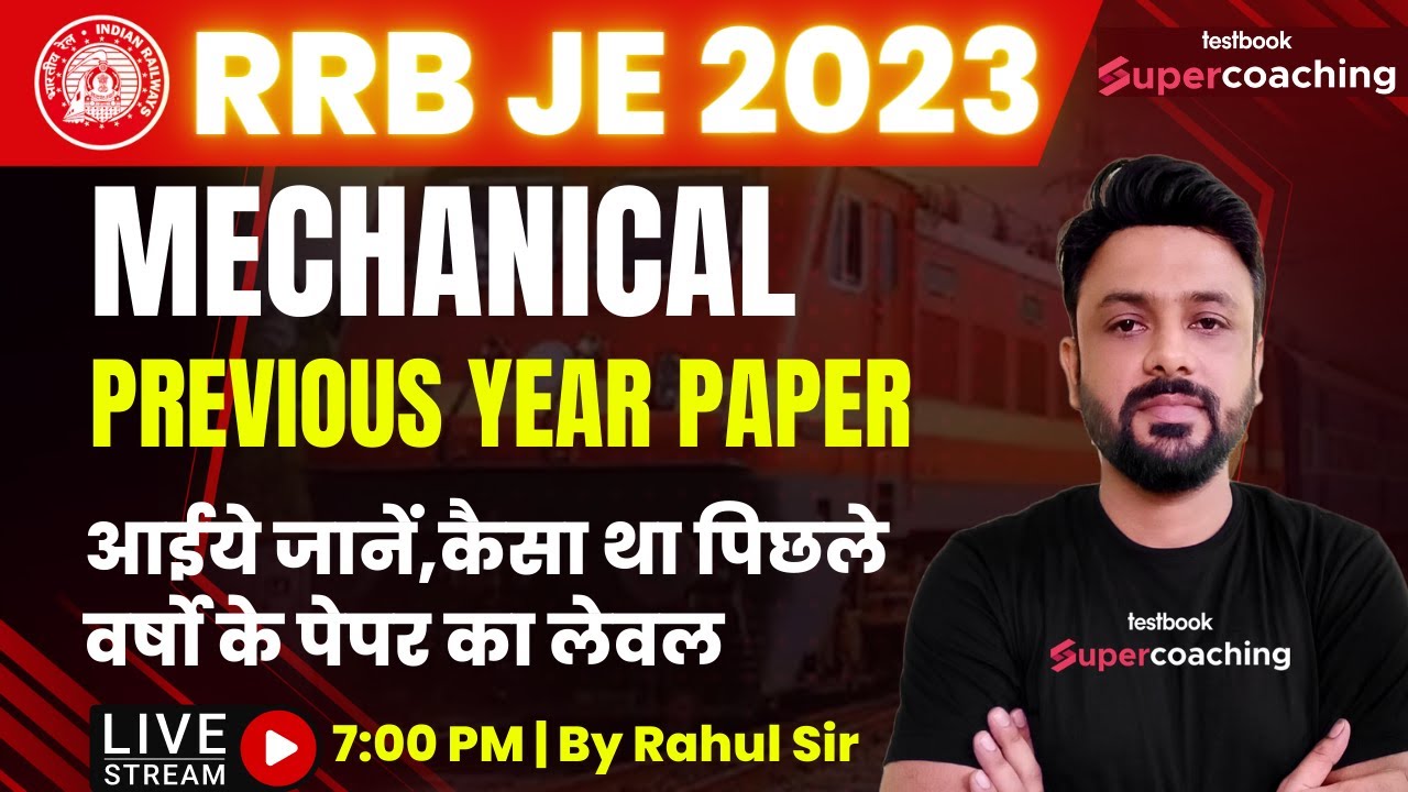 RRB JE Previous Year Paper for Mechanical Engineering | RRB JE 2023 | RRB JE Mechanical | Rahul Sir