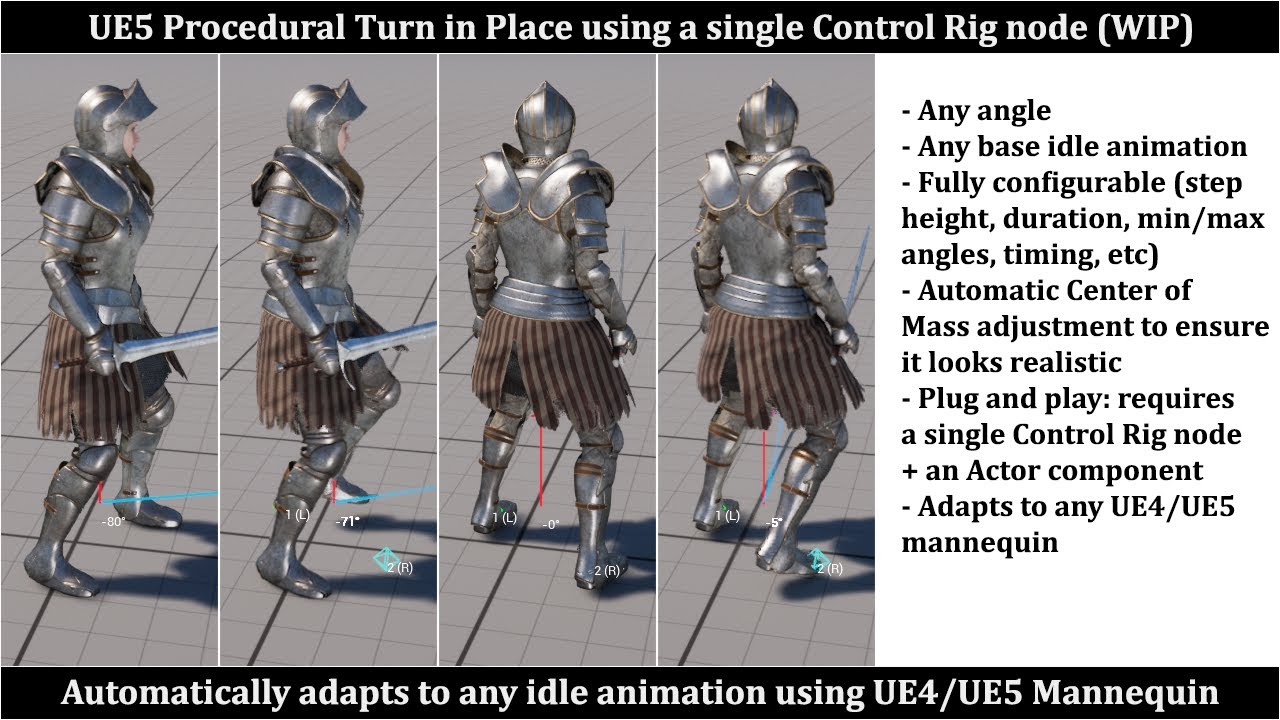 UE5 Procedural Animations - Turn In Place (WIP)