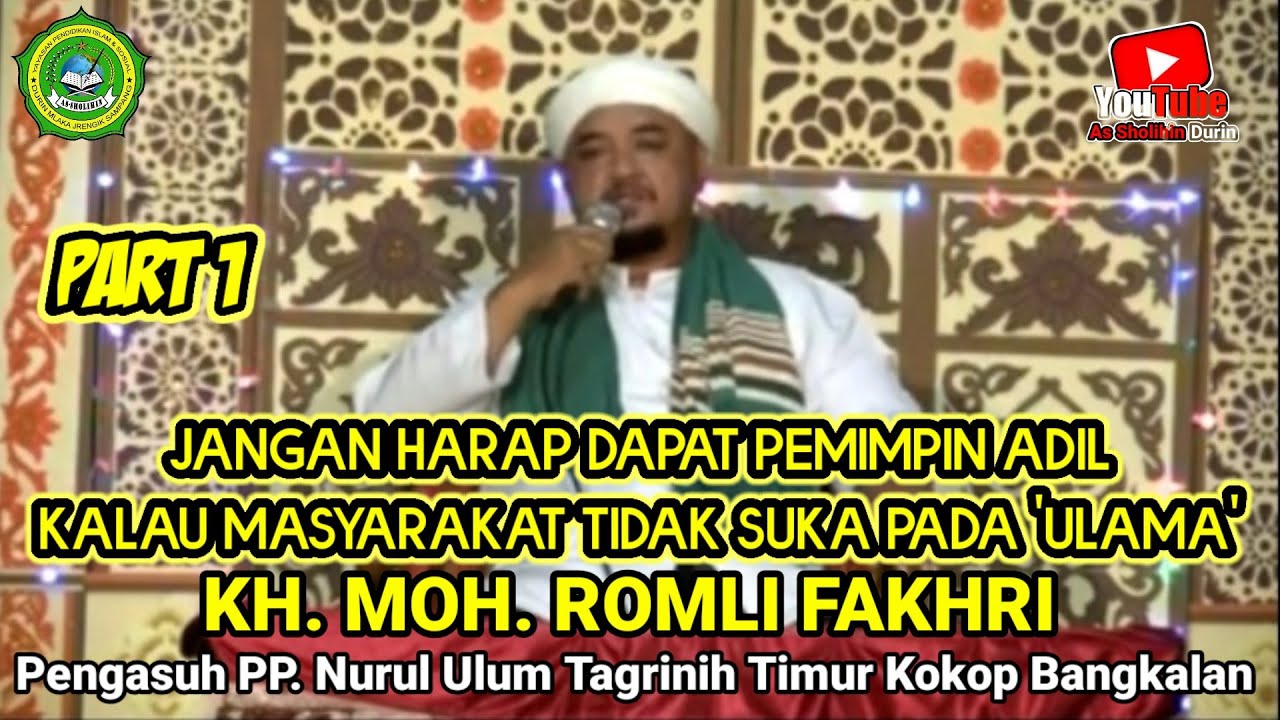 NGAJI BERSAMA KH. ROMLI FAKHRI PENGASUH PON PES NURUL ULUM TAGRINIH TIMUR KOKOP BANGKALAN