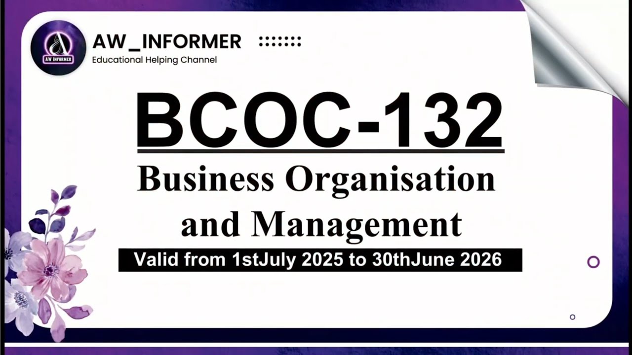 BCOC 132 Solved Assignment 25-26 | BCOC 132 Solved Assignment 25-26 in english | Free Solved on #yt