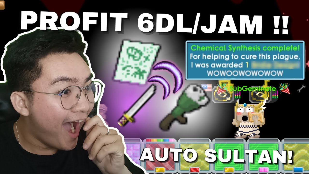 PROFIT 6DL/JAM!! (Bersih) OP BANGET CUI~! | Growtopia Profit 2024