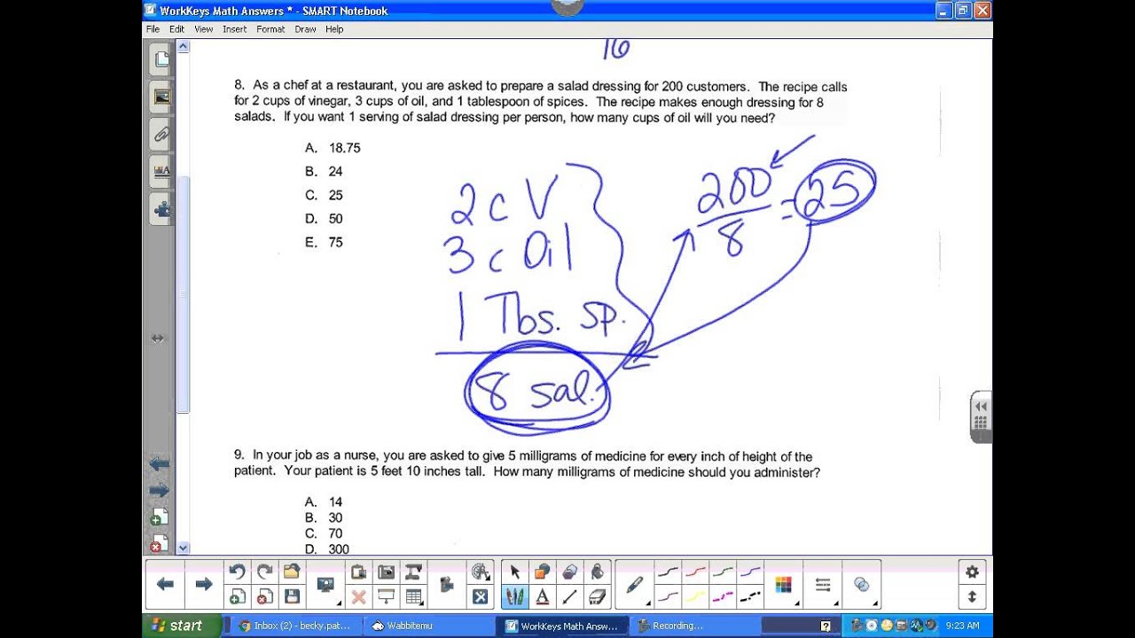 WorkKeys Math Answers