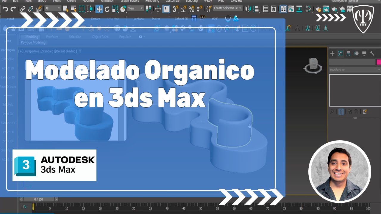 🟥 APRENDE COMO MODELAR UN SOFÁ ORGÁNICO CON 3DS MAX 2023