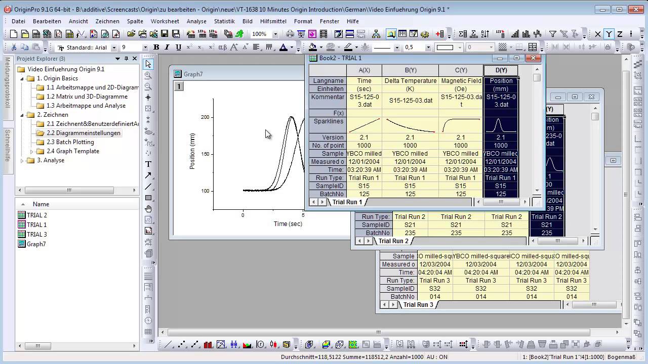 OriginLab&reg; Origin 9.1: Einf&uuml;hrung in Origin