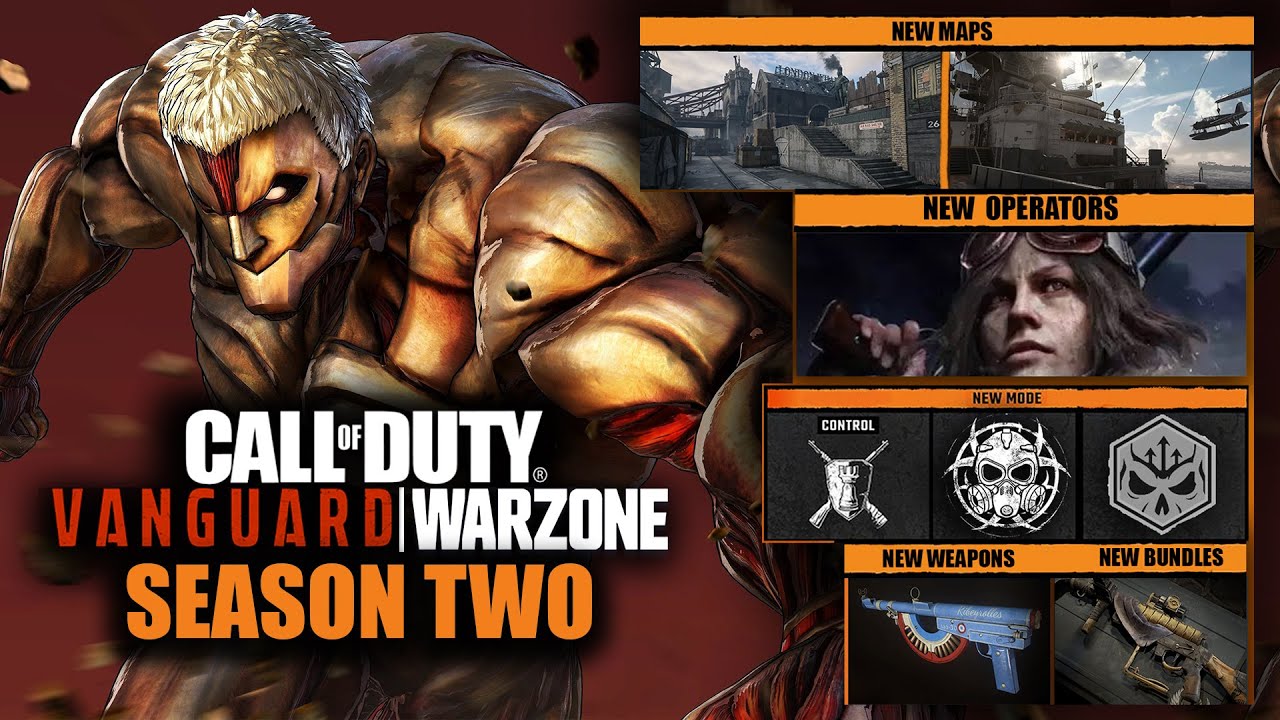 All Vanguard Season 2 Content leaks Attack on Titan Bundle Armored Titan , Weapons Warzone Season 2