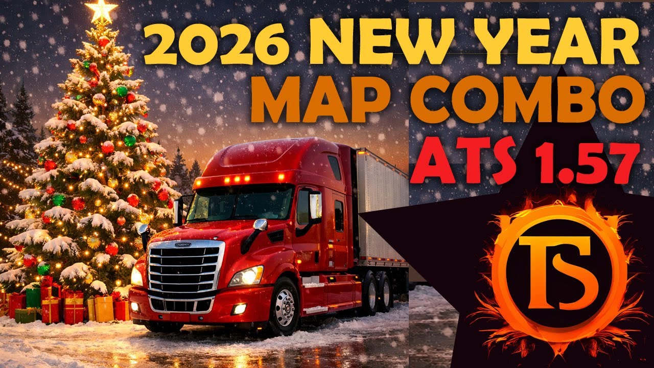 Набор карт для ATS 1.57 (новогоднее издание) ★ 20 карт от C2C, Reforma, Promods, Beyond, ★ Руково...