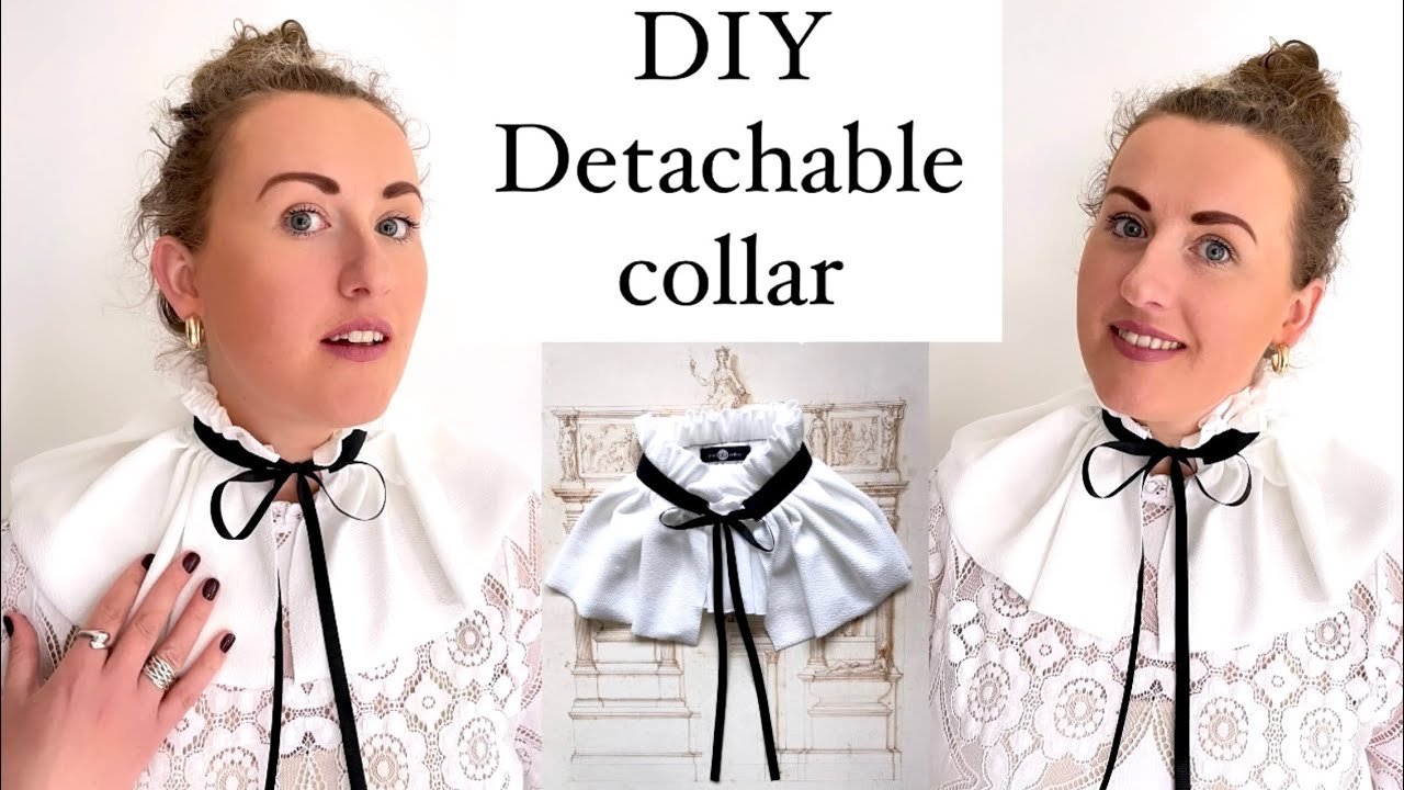 Detachable collar tutorial, Collar Sewing tutorial, Victorian style collar, DIY Fashion, Anita Benko