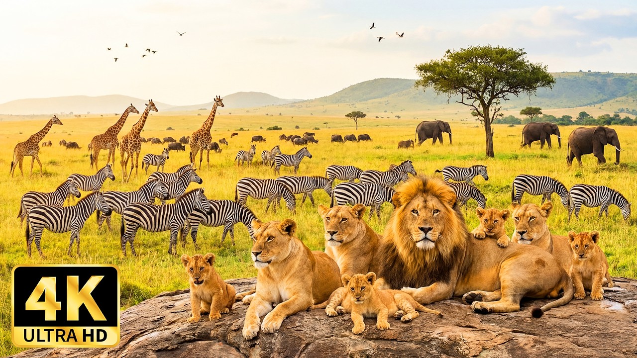 Explore the African Savanna in 4K | Majestic Wildlife and Peaceful Landscapes with Calming Music
