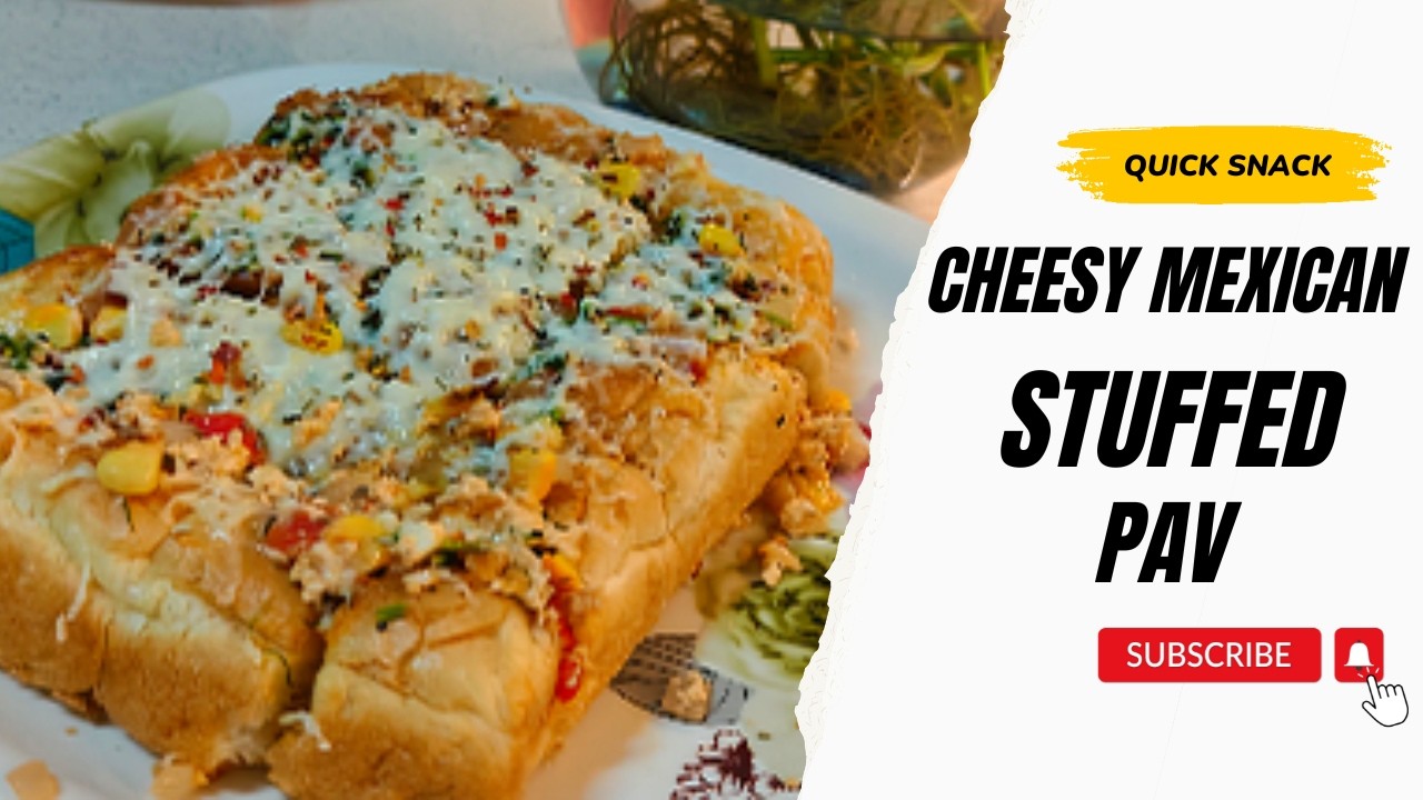 Cheesy Stuffed Pav Recipe | Quick & Easy Snack | Melted Cheese Pav at Home