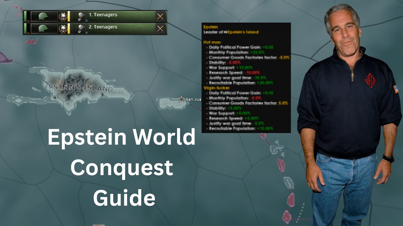 Hoi4 Guide to conquer the world as Epstein's Island