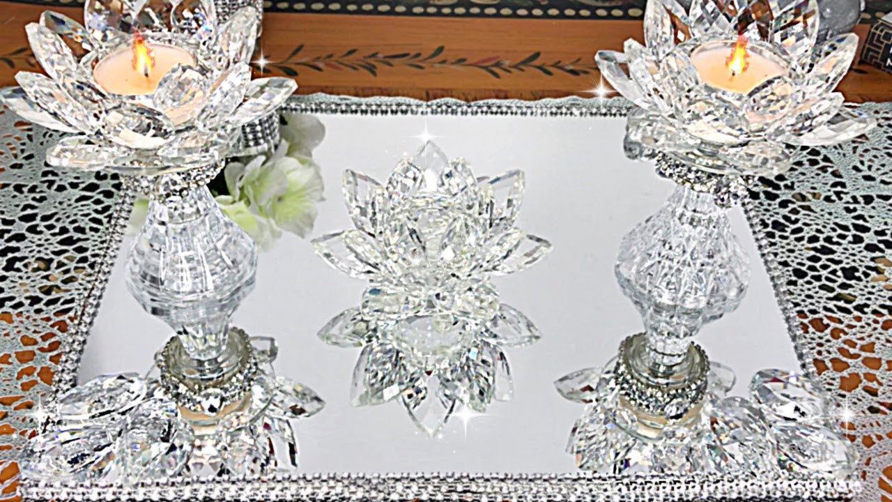 DIY Room Decor DIY Room Decorating Ideas DIY Chandelier Crystal Mirror Tray