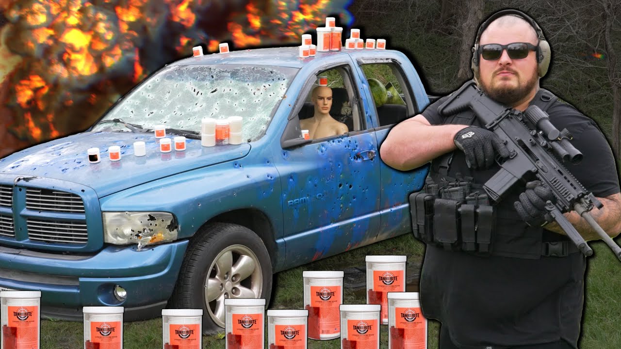 How Much Tannerite Will Blow Up a Truck? | Testing Tannerite Inside and Outside of a Truck!