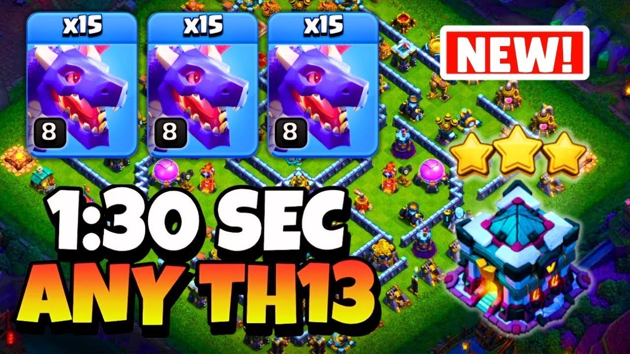 EPIC STRATEGY | Th13 Dragon Attack Strategy | Th13 Dragon | Best Th13 Attack Strategy🔥