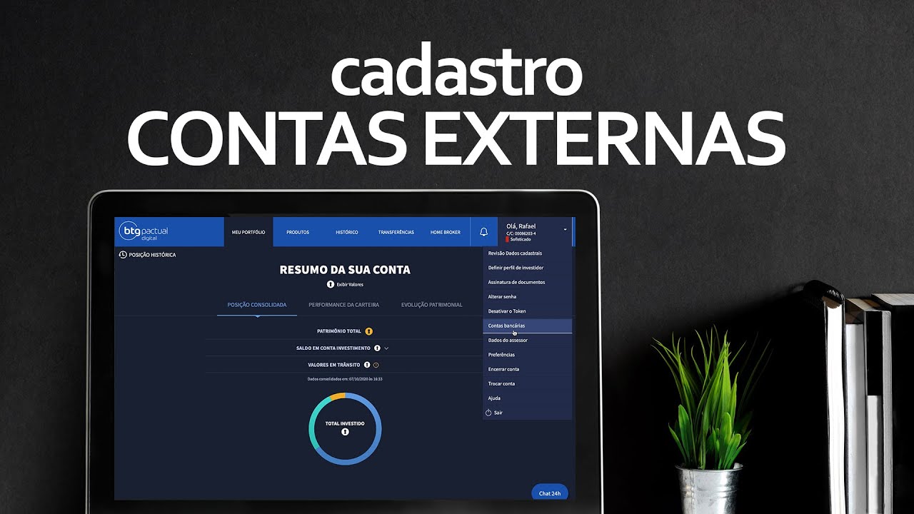 Como cadastrar uma nova conta bancária no BTG?