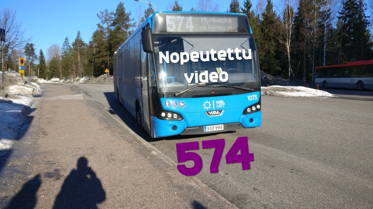 Nopeutettu video: HSL:n bussilinja 574 Peijaksesta Myyrmäkeen