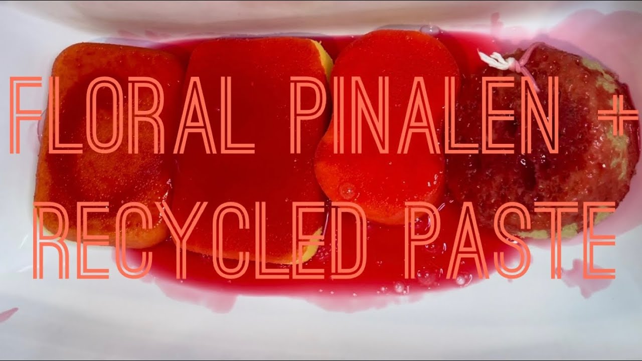 ASMR Soapy Sponge Squeezing: Floral Pinalen + Recycled Paste