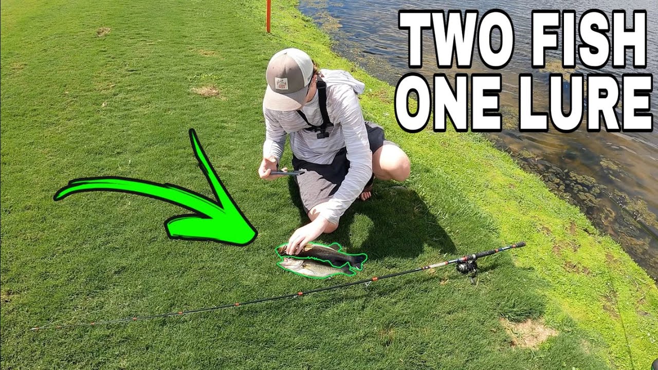 HE CAUGHT TWO FISH ON ONE LURE! (ONE IN A MILLION)