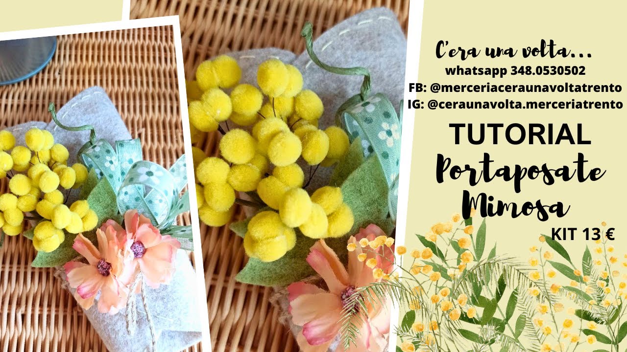 TUTORIAL SEGNAPOSTO CON MIMOSA FAI DA TE - cucito a mano