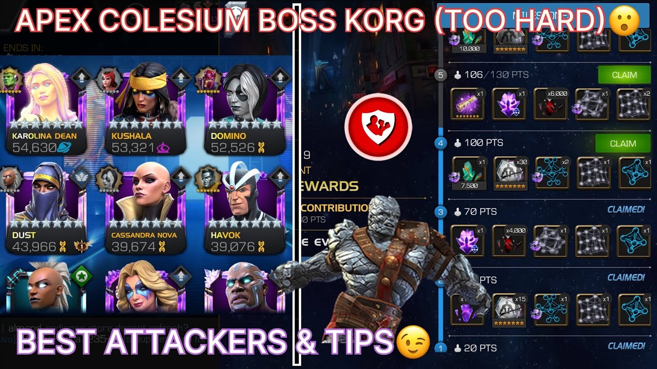 Apex Colesium Boss Korg Best Counters & Tips Mcoc in Hindi 