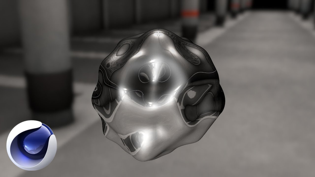 Капля хрома в Cinema 4D.