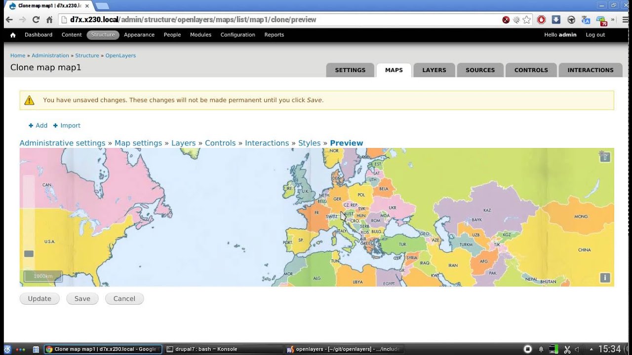 OpenLayers 3.x: Cloning, creating, previewing and displaying maps