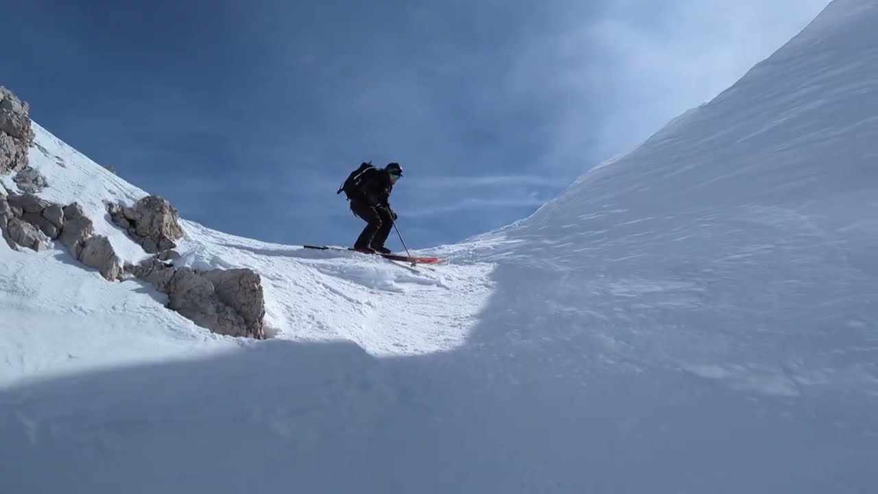 Skitour östliche Puezspitze Rundtour Abfahrt Nordrinne Campill