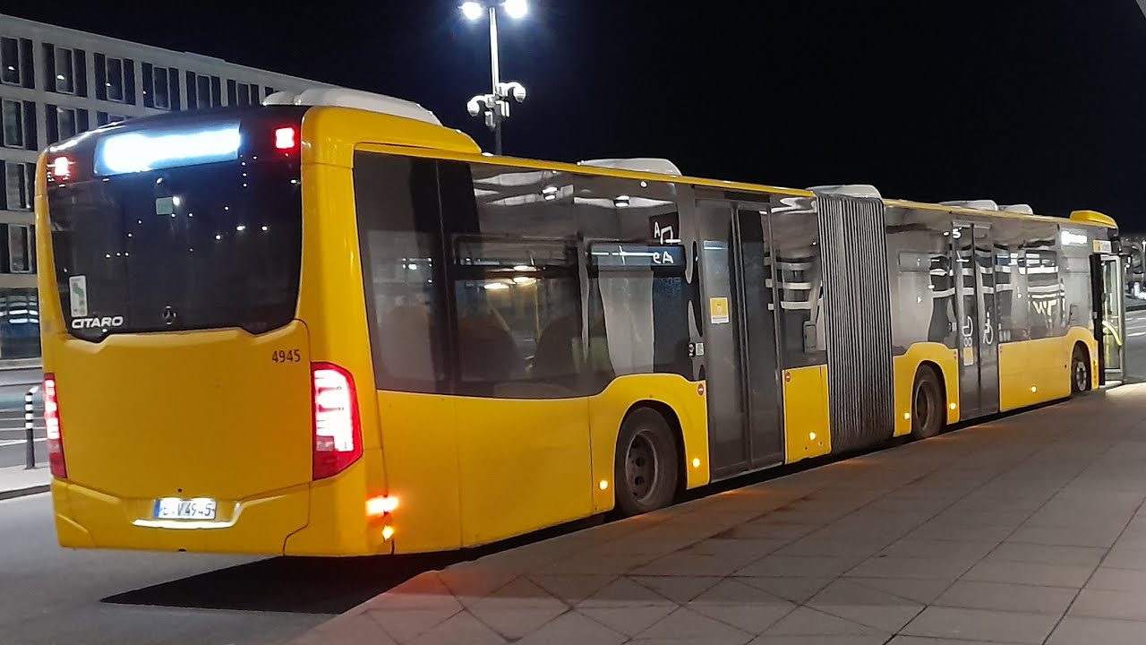 Mitfahrt im kompletten N60 von S+U Alexanderplatz/Memhardstraße bis Flughafen BER T1-2 im MB GN 19