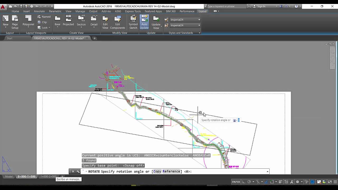 ROTAR PLANO EN LAYOUT PARA IMPRESION AUTOCAD