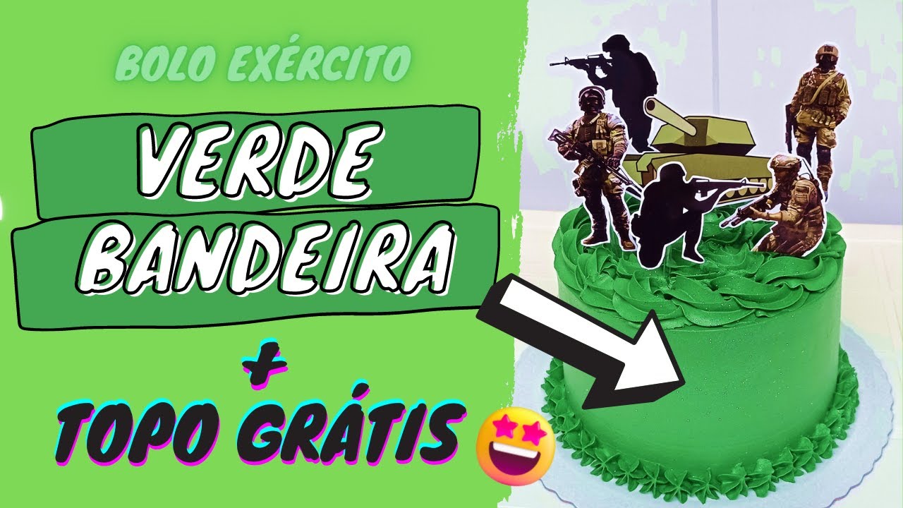 BOLO EX&Eacute;RCITO /MILITAR CHANTILLY COR VERDE BANDEIRA + TOPO GR&Aacute;TIS