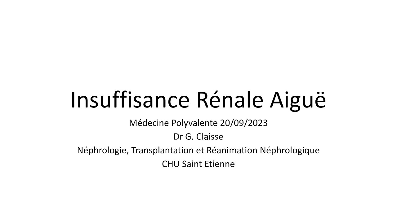 Insuffisance rénale aigue